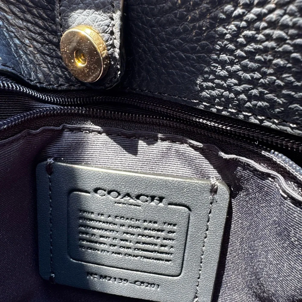 Coach Navy and White Dempsey Plaid Bag - Picture 6 of 6